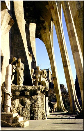 This facade was done by another architect after Gaudi's death in a very different style. 