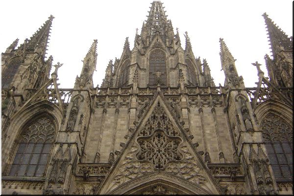 Here's a closer view of the impressive facade of the old cathedral 