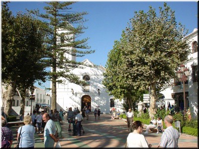 The church plaza in Nerja