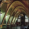 The modernistas updated the old Cistercian arches with a parabolic form, but kept that churchlike feeling